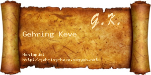 Gehring Keve névjegykártya
